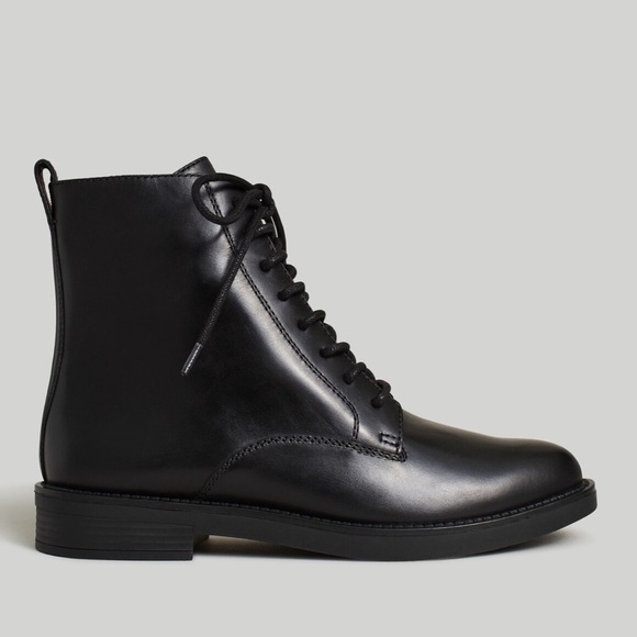 NEW MADEWELL ✨ The Evelyn Lace-Up Ankle Boot in black Size 6 - Picture 3 of 16